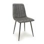 Rivomont Grey Microfibre Contemporary Dining Chair – Black Metal Tapered Legs (4pk)