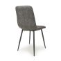 Rivomont Grey Microfibre Contemporary Dining Chair – Black Metal Tapered Legs (4pk)