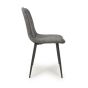Rivomont Grey Microfibre Contemporary Dining Chair – Black Metal Tapered Legs (4pk)