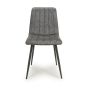 Rivomont Grey Microfibre Contemporary Dining Chair – Black Metal Tapered Legs (4pk)