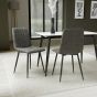Rivomont Grey Microfibre Contemporary Dining Chair – Black Metal Tapered Legs (4pk) by Shankar | Style Our Home