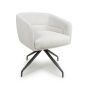 Bromlford White Corduroy Swivel Dining Chair – Black Metal Four Star Base (2pk)
