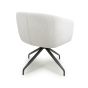 Bromlford White Corduroy Swivel Dining Chair – Black Metal Four Star Base (2pk)