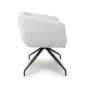 Bromlford White Corduroy Swivel Dining Chair – Black Metal Four Star Base (2pk)