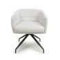 Bromlford White Corduroy Swivel Dining Chair – Black Metal Four Star Base (2pk)