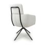Hadlwick White Corduroy Swivel Dining Chair with Headrest – Black Metal Base (2pk)
