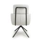Hadlwick White Corduroy Swivel Dining Chair with Headrest – Black Metal Base (2pk)