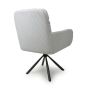 Clarendale White Corduroy Cushioned Swivel Dining Chair – Black Metal Tripod Base (2pk)