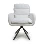 Clarendale White Corduroy Cushioned Swivel Dining Chair – Black Metal Tripod Base (2pk)
