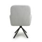 Clarendale White Corduroy Cushioned Swivel Dining Chair – Black Metal Tripod Base (2pk)