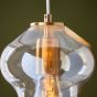 Keldano Shaped Pendant Satin Brass Champagne