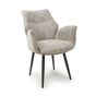 Monteley Toffee Fabric Swivel Dining Chair – Black Metal Tapered Legs (2pk)