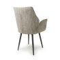 Monteley Toffee Fabric Swivel Dining Chair – Black Metal Tapered Legs (2pk)