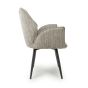 Monteley Toffee Fabric Swivel Dining Chair – Black Metal Tapered Legs (2pk)