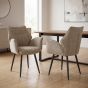 Monteley Toffee Fabric Swivel Dining Chair – Black Metal Tapered Legs (2pk) by Shankar | Style Our Home