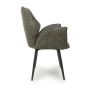 Monteley Moss Green Fabric Swivel Dining Chair – Black Metal Tapered Legs (2pk)