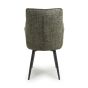 Monteley Moss Green Fabric Swivel Dining Chair – Black Metal Tapered Legs (2pk)