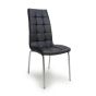 Mayfabury Black Leather Effect Dining Chair – Chrome Metal Legs (2pk)