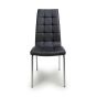 Mayfabury Black Leather Effect Dining Chair – Chrome Metal Legs (2pk)