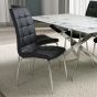 Mayfabury Black Leather Effect Dining Chair – Chrome Metal Legs (2pk) by Shankar | Style Our Home