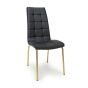 Mayfabury Black Leather Effect Dining Chair – Gold Chrome Metal Legs (2pk)