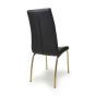 Mayfabury Black Leather Effect Dining Chair – Gold Chrome Metal Legs (2pk)