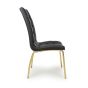 Mayfabury Black Leather Effect Dining Chair – Gold Chrome Metal Legs (2pk)