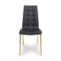 Mayfabury Black Leather Effect Dining Chair – Gold Chrome Metal Legs (2pk)