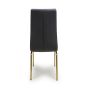 Mayfabury Black Leather Effect Dining Chair – Gold Chrome Metal Legs (2pk)