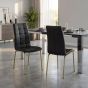 Mayfabury Black Leather Effect Dining Chair – Gold Chrome Metal Legs (2pk) by Shankar | Style Our Home