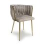 Bridgfstone Mink Chenille Accent Dining Chair – Gold Metal Frame (2pk)