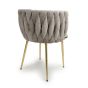 Bridgfstone Mink Chenille Accent Dining Chair – Gold Metal Frame (2pk)