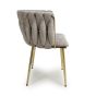 Bridgfstone Mink Chenille Accent Dining Chair – Gold Metal Frame (2pk)
