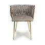 Bridgfstone Mink Chenille Accent Dining Chair – Gold Metal Frame (2pk)