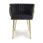 Bridgfstone Black Brushed Velvet Accent Dining Chair – Gold Metal Frame (2pk)
