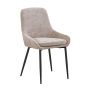 Veroton Mink Upholstered Dining Chair with Curved Back and Metal Legs (4pk)