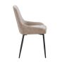 Veroton Mink Upholstered Dining Chair with Curved Back and Metal Legs (4pk)