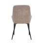Veroton Mink Upholstered Dining Chair with Curved Back and Metal Legs (4pk)