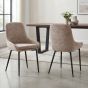 Veroton Mink Upholstered Dining Chair with Curved Back and Metal Legs (4pk) by Shankar | Style Our Home