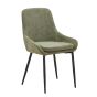 Veroton Green Upholstered Dining Chair with Curved Back and Metal Legs (4pk)