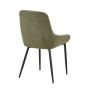 Veroton Green Upholstered Dining Chair with Curved Back and Metal Legs (4pk)