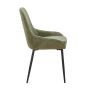 Veroton Green Upholstered Dining Chair with Curved Back and Metal Legs (4pk)