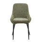 Veroton Green Upholstered Dining Chair with Curved Back and Metal Legs (4pk)