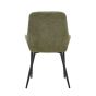 Veroton Green Upholstered Dining Chair with Curved Back and Metal Legs (4pk)