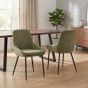 Veroton Green Upholstered Dining Chair with Curved Back and Metal Legs (4pk) by Shankar | Style Our Home