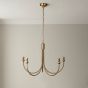Santiagano 5 Pendant Light Fitting Curved Brass