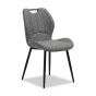 Halstgate Dark Grey Fabric Dining Chair with Handle and Black Metal Legs (4pk) by Shankar | Style Our Home