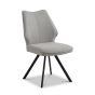 Lumiridge Beige Fabric Swivel Dining Chair with Black Metal Legs (4pk) by Shankar | Style Our Home