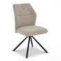 Lumiridge Mink Ribbed Fabric Swivel Dining Chair with Black Metal Legs (4pk) by Shankar | Style Our Home