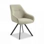 Lumiridge Dark Oatmeal Fabric Swivel Dining Chair with Black Metal Legs (2pk) by Shankar | Style Our Home